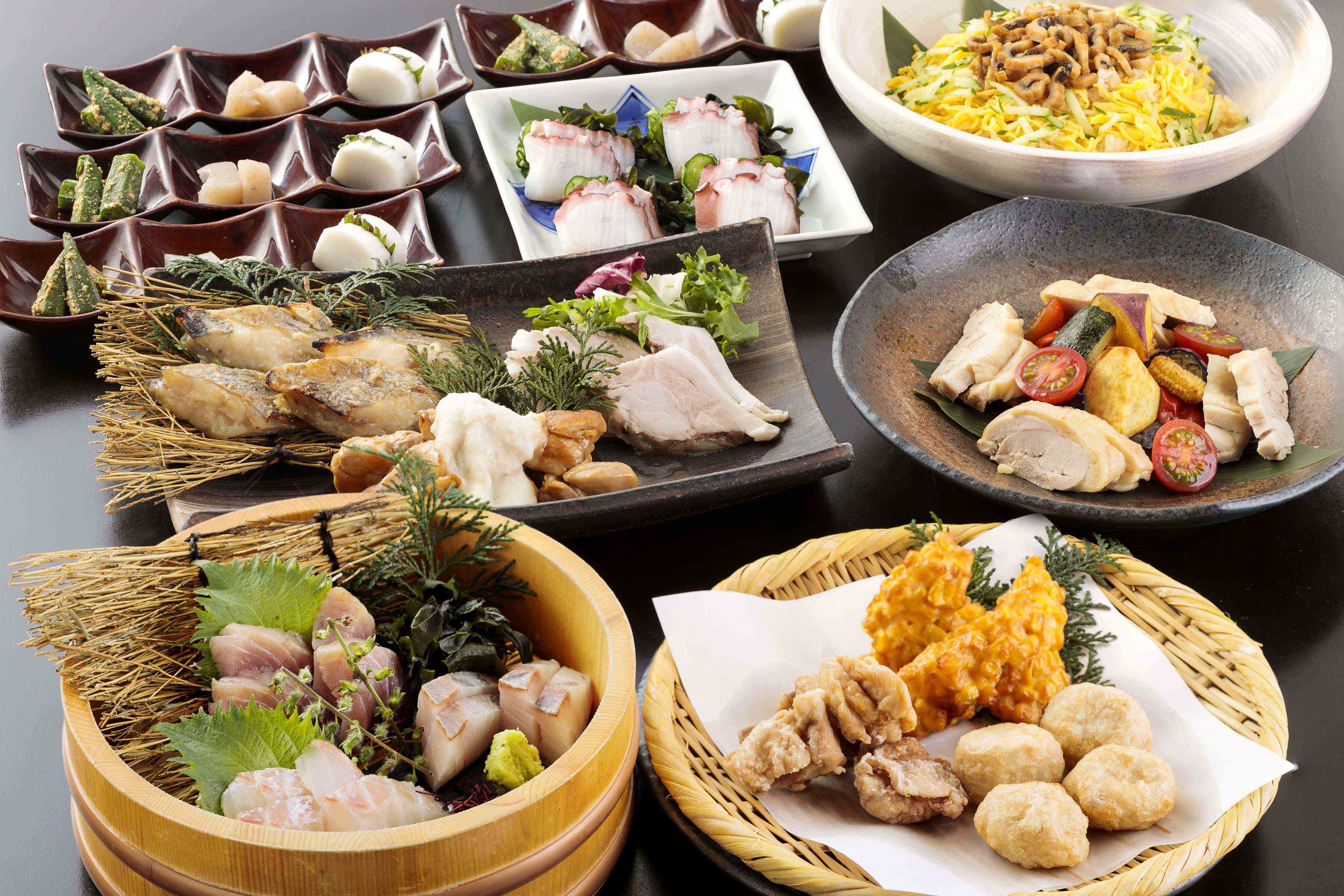 季節の鮮魚と長州どりの宴 2.5時間飲み放題付 全7品 5,000円(税込)