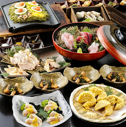 長州黒かしわと瓦そばの宴
2.5時間飲み放題付 全9品 6,000円(税込)