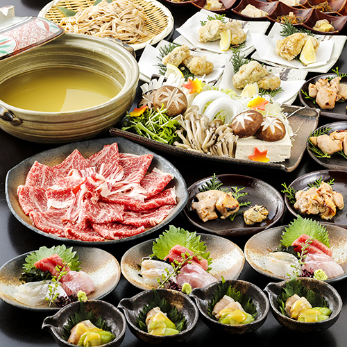 旬懐石・山口ゆかりの宴 2.5時間飲み放題付 全8品 8,000円(税込)