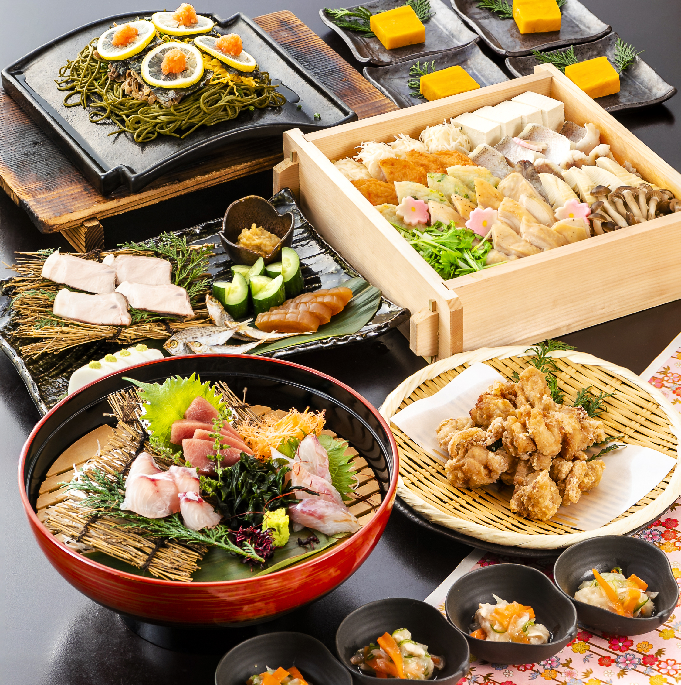 【2月14日より】 山口山海蒸しと瓦そばの宴2.5時間飲み放題付 全7品 6,000円(税込)